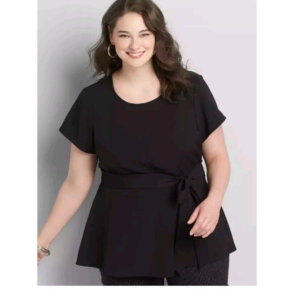 LANE BRYANT BLACK LENA TOP Blouse Women Plus Size 20 Career Office Party - Picture 1 of 11